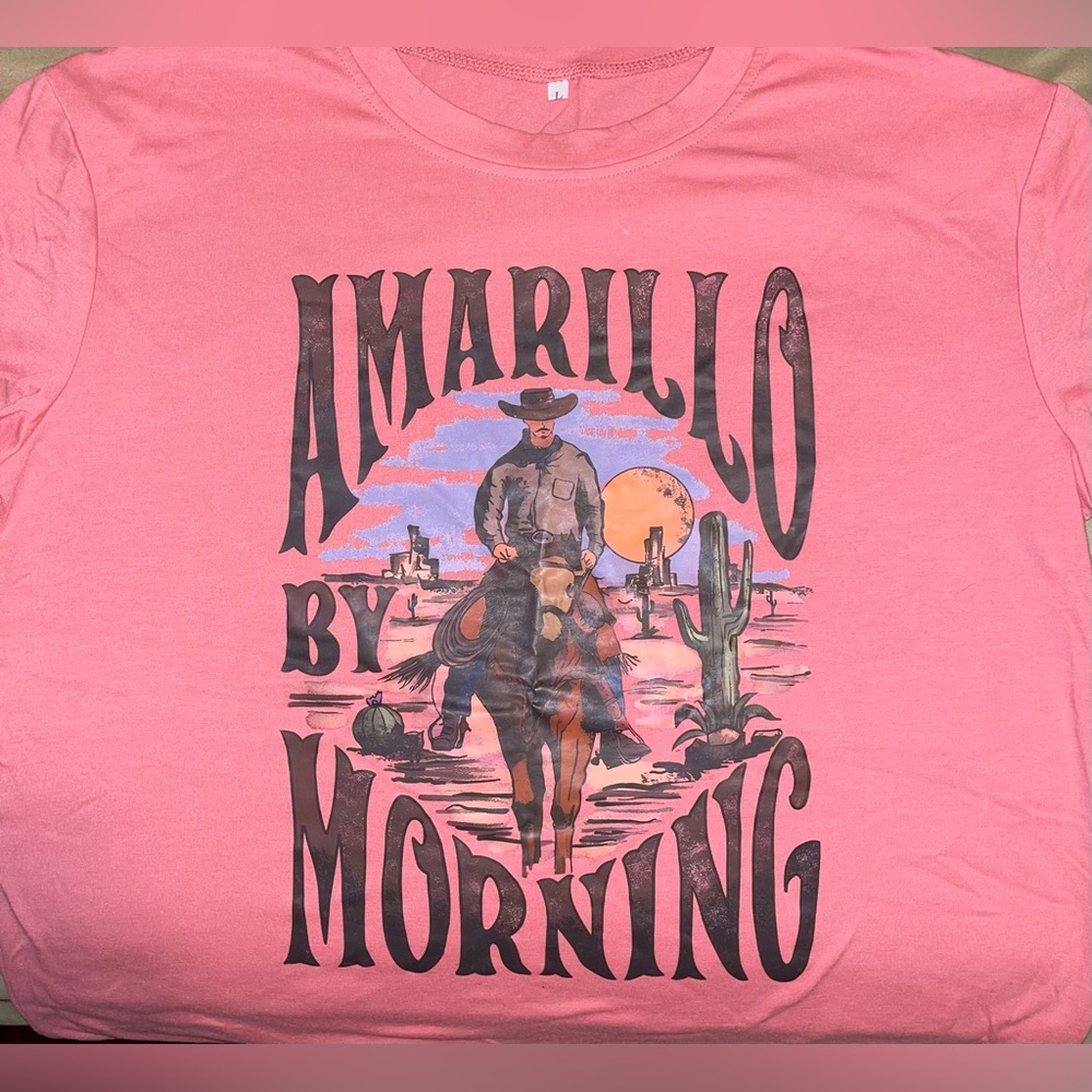 Pink Western Top Amarillo By Morning Large
